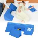TYYIHUA 35" Wedge Pillow for Side Sleeping,Training for Side Sleeping with Detachable Small Wedge Pillow,Positioning Wedge for Side Sleeper,Back Support,Reducing Snoring,Preventing Bedsores (R-shaped)