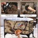 Heated Cat House for Outside Foam Board, Extremely Insulated Outdoor Cat House Escape Door, Weatherproof & Waterproof Awning, Elevated Feral Animal Shelter for Winter