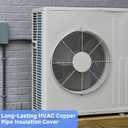 3-Layer HVAC Copper Pipe Insulation Cover, 72''x10.2'' 600D Oxford AC Line Insulation Cover Outdoor, Air Conditioner Line Insulation Sleeve, HVAC Foam Wrap for Mini Split & Heat Pump, Black