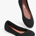 ATHMILE Women's Flat Ballet Shoes Knit Flat Shoes for Women Round Toe Slip on Women Flats for Dressy Casual Office Work Wedding Comfort Soft, Black