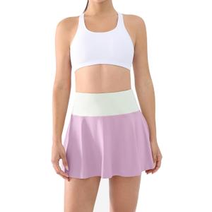Cosmolle Womens Tennis Skirts High Waisted Tummy Control Pleated Golf Skorts with Shorts Pockets for Workout, Pickleball (L)