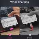 AINOPE USB C Cable 60W 2-Pack 6.6ft Nylon Braided USB C to USB C Cable Type C Charger Fast Charging Right Angle USBC Cable Charger Cord for iPhone 16 Pro Max 15 Plus Samsung S24 S23 iPad Pro Rose Red