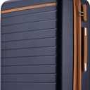 Kono 24 Inch Check In Suitcase Expandable Luggage, Business Travel Suitcase for 5-7 Days, Durable ABS+PC Hardshell with Side Handles & Kick Plates, Double Spinner Silent Wheels, Navy/Brown