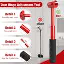Vdsfand 4 in 1 Door Hinge Adjustment Tool Kit Door Gap Adjustment Tool for Precise Hinge Gap Adjustment Upgraded Hinge Gap Adjusting Wrench for Installation and Repair of Residential and Commercial