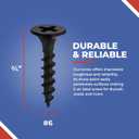 2 x 3/4 Inch N.6 Coarse Thread Drywall Screw, Sharp Point, Black, 2 Bugle Head Phillips Drive, 1 Lb. Ideal Screw for Drywall Sheetrock, Wood, and More, 400 Screws