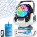 Bubble Machine,20000+ Per Minute Bubble Maker for Parties,Outdoor Toys for Kids,Rechargeable/with Remote Control / 7 Color RGB Lights,Wedding Birthday Party, Bubble Blower for Boys & Girls