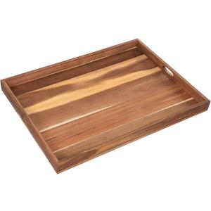 30 x 22 Inch Acacia Wood Serving Tray with Handles for Lap & Couch, Large Serving Platters and Trays for Decor, Party and Bed Wooden Coffee Table Trays for Eating Decorative Serving Tray