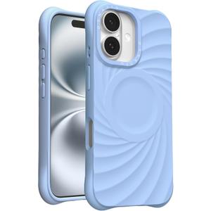 ORNARTO Vortuxe for iPhone 16 Case 6.1" | 2X MIL-STD Drop Protection | Compatible with MagSafe | Sleek Aesthetic Liquid Silicone Phone Cover - Sky Whisper