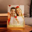 PYD Life 2 Pack Sublimation Night Lights Blanks LED Glass Photo Frames Panels White 6" x 8" with Warm Light,with Wood Stand for Custom Photos Designs, DIY Gifts for Couples, Family, Kids