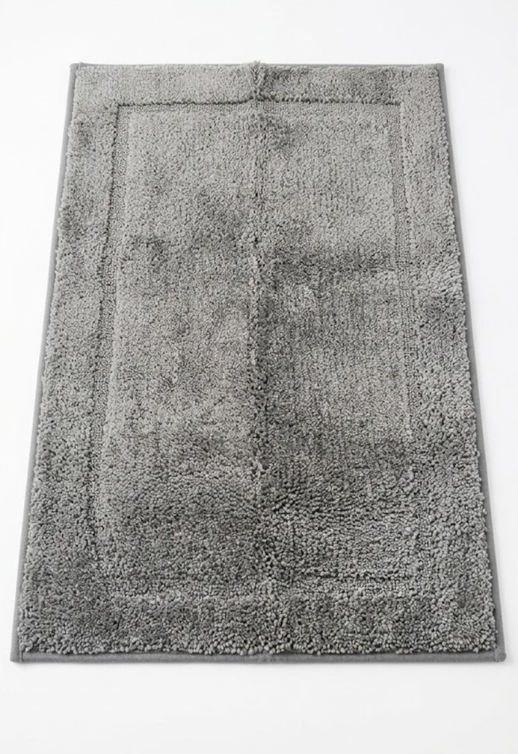Border Dark Gray, 20 in x 32 in, CottonPlush, Bath Mat