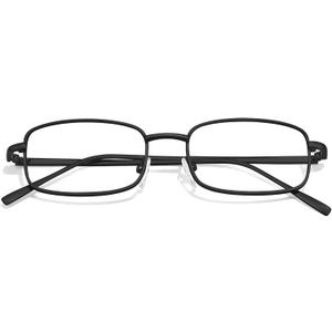 TJUTR Fashion Clear Glasses Non Prescription Fake Glasses for Women Blue Light Blocking Rectangle Metal Glasses Frame (A1 Black)