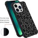 KANGHAR Case Compatible with iPhone 14 Pro Max,Black Leopard Design,Tire Texture Non-Slip +Shockproof Rugged TPU Protective Case for iPhone 14 Pro Max 6.7 Inch (2022) Leopard Pattern