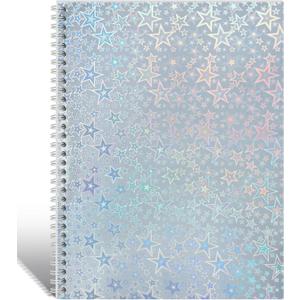 Large Reusable Sticker Book Collecting Album 8.511 Inch Sticker Storage Collection Organizer Book for Adult with 40 Sheets Letter Size Blank Release Paper and Holographic Cover, Star