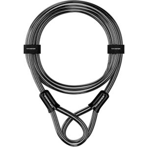 Titanker Bike Lock Cable,12mm Thick Security Cable with Loops Heavy Duty Steel Cable Vinyl Coated Bike Cable Lock Security Chain 7ft