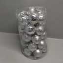 34ct Silver Mini Christmas Ball Ornaments Shatterproof Plastic Christmas Tree Decorations for Xmas Party Home Office Holiday Decor -Small Size (1.57"/ 40mm)