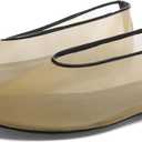 Women's Crystals Fine Mesh Ballet Flats,Embroidered Round Toe Ballerina Shoes,Casual Slip On Crystal Mary Jane Flats,Comfortable Daily Dress Shoes (6.5, Nude2)