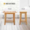 Unibambou Bamboo Shower Bench with Storage Shelf, Wooden Spa Bath Deluxe Organizer Shower Stool for Inside Shower, Bathroom Bench Seat for Adults Elderly Seniors for Indoor or Outdoor Use