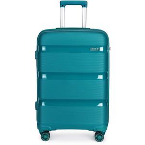 Kono Carry On Luggage Hard Shell Travel Trolley 4 Spinner Wheels Lightweight Polypropylene Suitcase with TSA Lock (Carry-On 21-Inch, Turquoise)