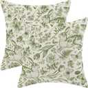CXMEIFLY Easter Pillow Covers 16 x 16 Inch Set of 2 for Sage Green Spring Wild Flower Bunny Decor Throw Pillows Rabbit Floral Plant Outdoor Farmhouse Decorative Cushion Cases for Couch Bed Decoration