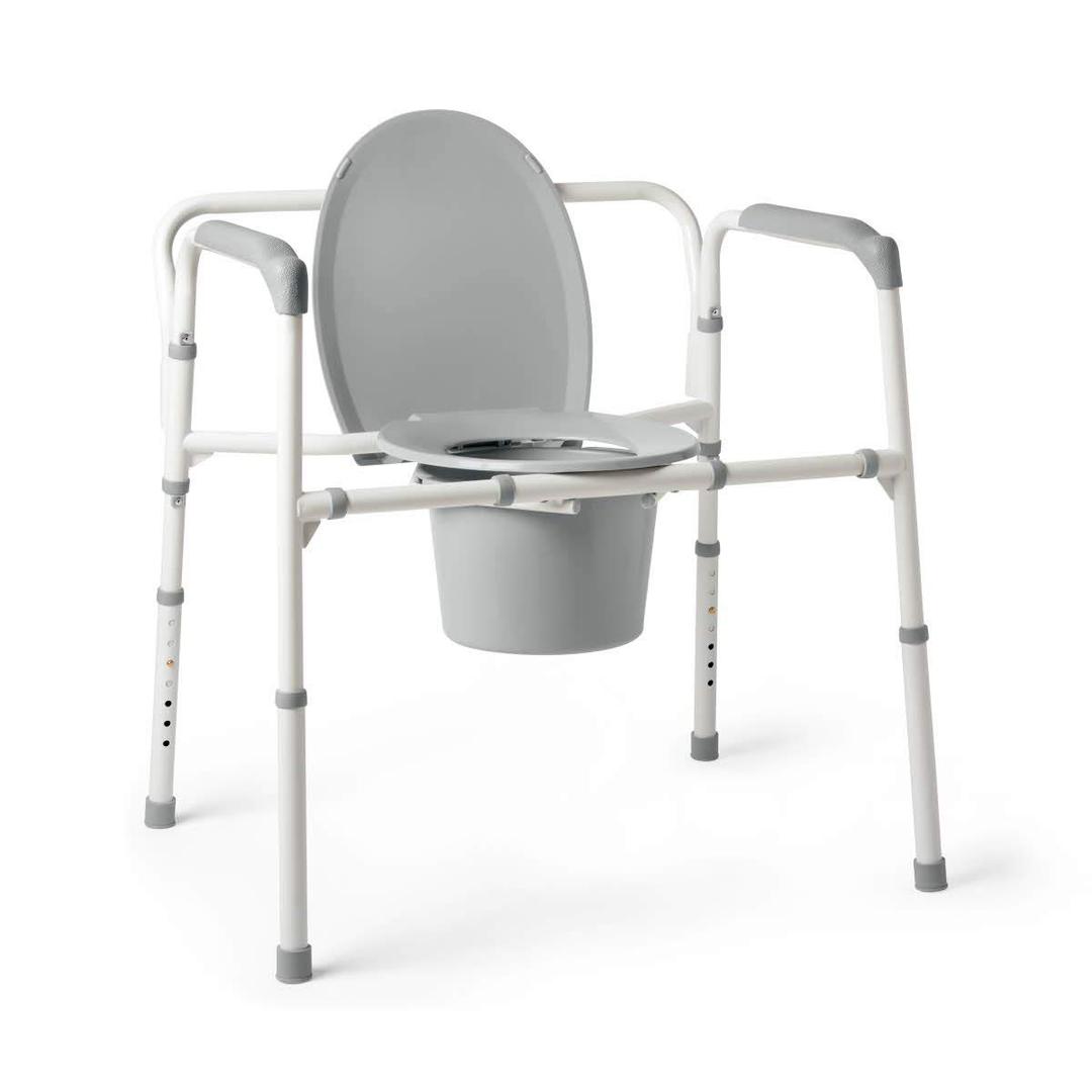 Medline Steel Bariatric Commode, Gray