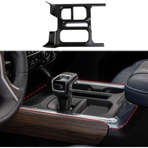 Carbon Fiber Style Interior Center Control Gear Shift Panel Cup Holder Cover Trim Accessories for 2022-2025 GMC Sierra/Chevrolet Silverado 1500