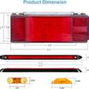 LED Boat Trailer Lights, Submersible LED Trailer Light Kit w/Wiring Harness Combined Stop Tail Lights, Amber Side Marker Lights, 3rd Light Bar for Camper Truck Snowmobile Over 80" Inches