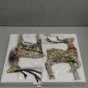 DUSVALLY Set of 2 Resin Reindeer Figurines Elk Christmas Sculpture Deer Statue for Home Decor, Tabletop Christmas Ornaments for Living Room Bedroom Bookshelf Desktop