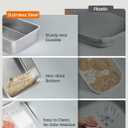 Feandrea Stainless Steel Cat Litter Box with Flip Lid, Litter Catcher Mat and Box, 2 Doors, Scoop, for Cats up to 33 lb, Light Gray UPPT007GD01