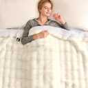 Homemate Heated Blanket Electric Throw - 50"x60" Heating Blanket Throw 1/2/4/6/8 Hours Auto-Off 10 Heat Levels Over-Heat Protection Luxury 800 GSM Faux Fur 200 GSM Sherpa ETL Certification