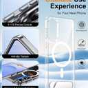 Temdan Magnetic for Samsung Galaxy S25 Edge Case Clear, [Innovate Stand][Military Grade Drop Protection][Non Slip][[Anti- Yellow] Shockproof Phone Case for Galaxy S25 Edge 2025 -Clear