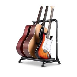 CAHAYA Multi Guitar Rack: 3 Holder Stand, Universal Guitar Display Rack With Thick Rubber Padding for Classical, Acoustic and Electric Guitars & Bass CY0344