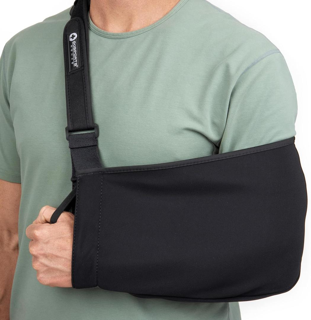 GoSports Arm Sling for Shoulder Injury, Elbow Injury, and Torn Rotator Cuff - Adjustable Shoulder Sling for Men & Women - Left & Right Arm Sling