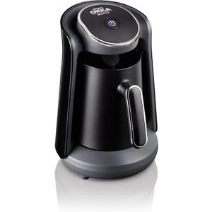 Arzum Okka Minio Automatic Turkish/Greek Coffee Machine, USA 120V Ul, black/Silver,4 cups (Compact)