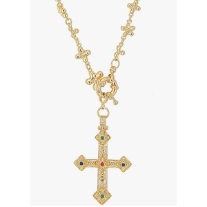 Long Gold Cross Necklace for Women non tarnish pendant dainty jewlery chain gifts for women men