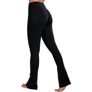 Sunzel High Waist Mini Flared Leggings for Women, Tummy Control Casual Flare Yoga Pants for Yoga Workout Gym (X-Large, Black)