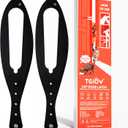 Cat Door Latch, 2 Pcs Cat Door Stopper Pet Door Latch to Keep Dog Out of Litter Box and Food, Door Prop for Cat with 5 Adjustable Size Strap 2.5-6" Wide, No Measuring, Easy to Install, Black