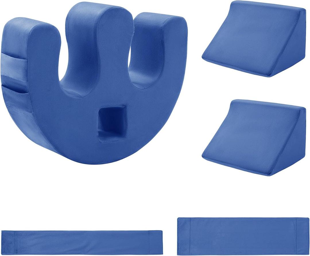 ROYALAY Bedridden Patient Turning Device for Elderly with Fixing Strap, Bedsore Pressure Relief Pillow, Bed Ridden Patient Supplies, Blue