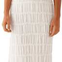 Women Backless Dress Sleeveless Textured Halter Open Back Maxi Dresses Vacation Wedding Guest (Small, White)