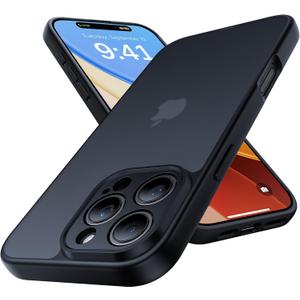 Shockproof for iPhone 16 Pro Max Case, [Camera Protection] [Military-Grade Drop Protection] Protective Anti-Yellow Slim Translucent Skin-Friendly for iPhone 16 Pro Max Phone Case, Black