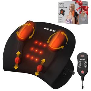 Neck Massager Pillow, Neck and Shoulder Relaxer with Heat, 3 Modes and Strengths, Neck Massager for Pain Relief Deep Tissue, Remote Control, Gift for Women Men Parents Christmas,Black