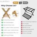 Oakvivo Fully Assembled Luggage Racks Pack of 2, Bamboo 26.77" Folding Luggage Rack Stand for Guest Room, 5 Nylon Straps, Suitcase Stand with Storage Shelf for Bedroom Hotel, Heavy Duty, Natural