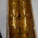 18 Pack Plastic Goblets 10oz Upgrade Vintage Water Goblet Plastic Glasses Colored Retro Embossed Glassware for Party Bar Juice Baby Shower Wedding Reception Grand (Amber)