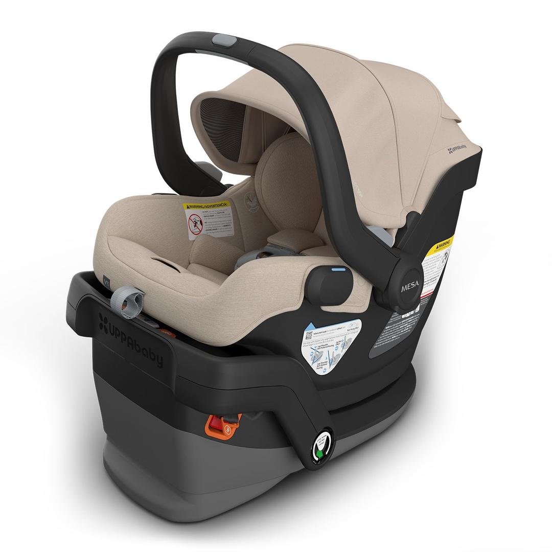UPPAbaby Mesa V3 Infant Car Seat - Easy Installation + SmartSecure Technology - Attaches to Stroller | Base + Infant Insert Included - Declan (Oat Mlange)