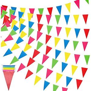 Tatuo 820 ft 500 Pcs Pennant Banner Flag String Hanging Triangle Bunting Flag for Carnival Party Outdoor Events Birthday Classroom Decoration(Colorful)