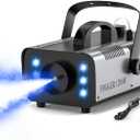 1200W RGB Fog Machine, 6 Colorful LED Lights for Smoke Machine Indoor/Outdoor Use, Perfect for Parties, Weddings, and Stage Effects (Silver)