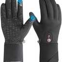 Heated Gloves for Men Women Rechargeable with 7.4V 3000mAh Battery Thin Liner Work Touchscreen Heating Glove for Cold Weather L