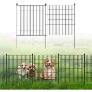 No Dig Fence Tall Garden Fence, 5 Panels Dog Fence Animal Barrier, Arched Flower Bed Edging Ornamental Wire Border for Yard Patio (5 Panels - 24 in(H) X 10 ft(L))