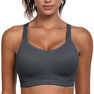 Wingslove High Impact Sports Bra for Women Wireless Adjustable Criss Cross Back Workout Bra No Bounce 38 D