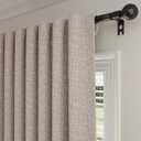 Linen 100% Blackout Curtains 84 Inch Length 2 Panels Set, Back Tab Textured Light Blocking Room Darkening Energy Saving Thermal Insulated Drapes for Living Room/Bedroom (W52xL84, Copper Brown)