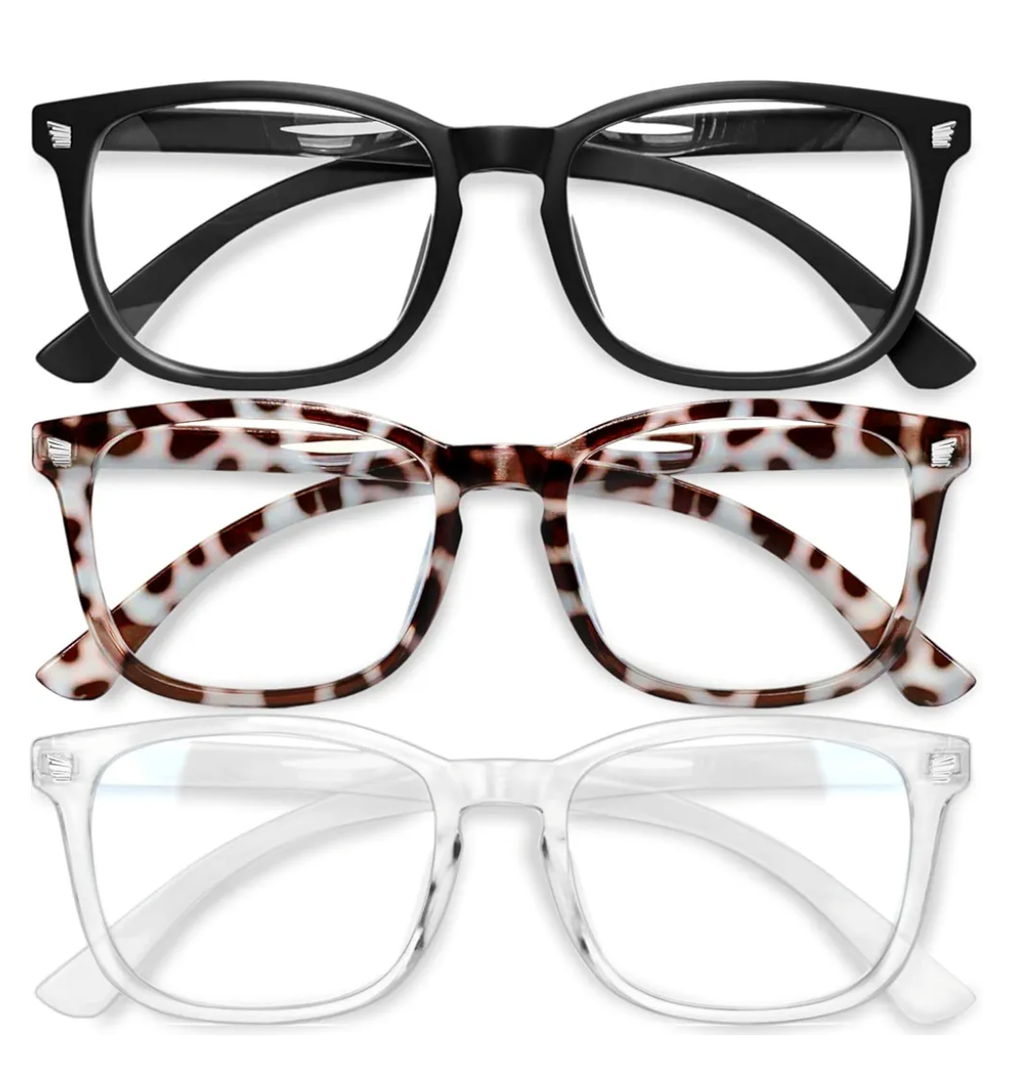 Gaoye Stylish Blue Light Glasses for Woman - Computer Glasses up to 99% Blue Light Blocking - Lightweight Frames - 3 pack